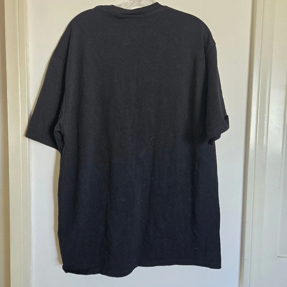 Essentials Fear Of God XL Short Sleeve Puffy Logo‎ Solid Black Cotton T Shirt